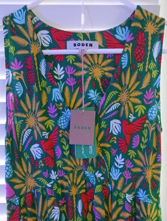 Boden Dresses & Skirts - Boden Sylvia Jersey Maxi Tier Dress Green, Tropical Paradise 4R